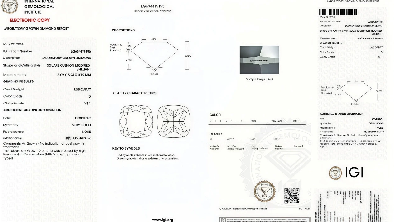 cushion lab grown diamond loose diamond