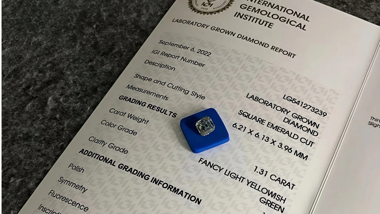 asscher shape fancy vivid green lab grown loose diamond