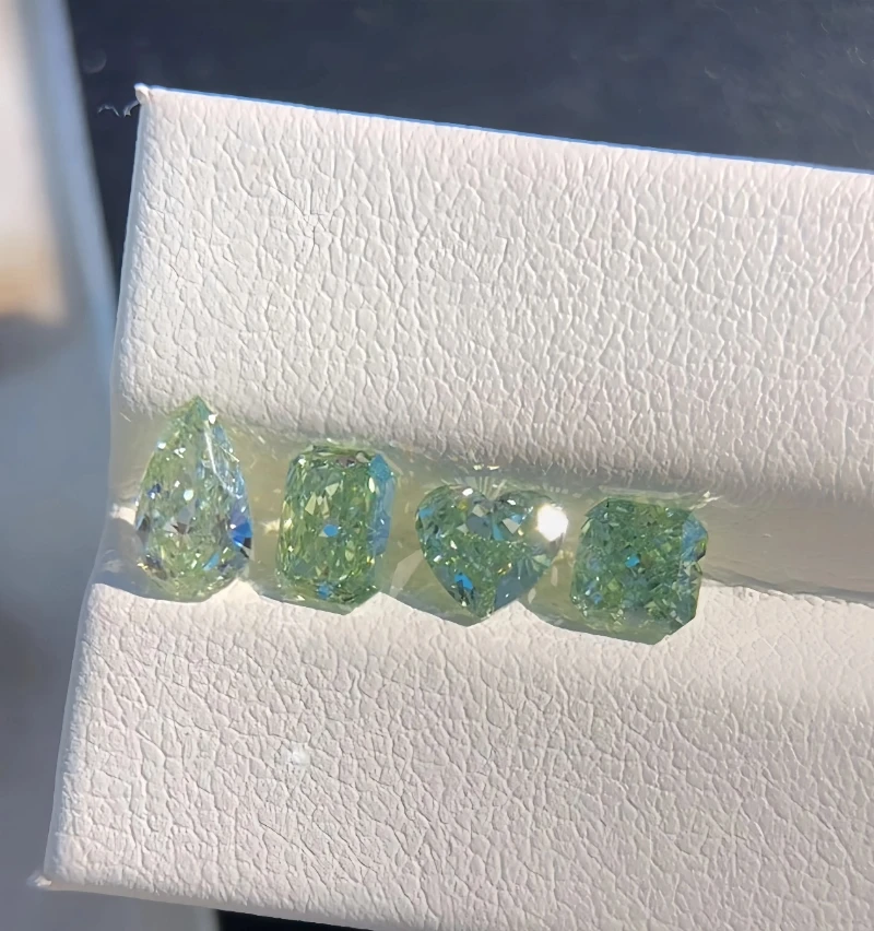 heart cut fancy intense green lab grown loose diamond