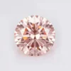 round shape pink colored lab grown loose diamond