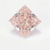princess cut pink colored lab grown loose diamond