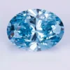 oval shape blue colored lab grown loose diamond