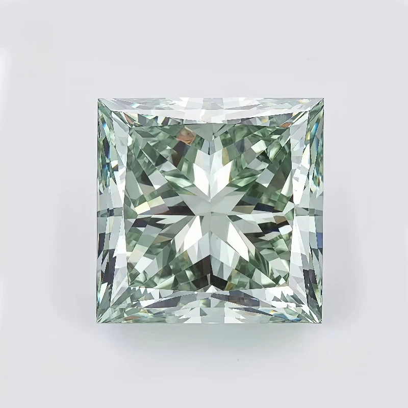 princess cut fancy intense green lab grown loose diamond