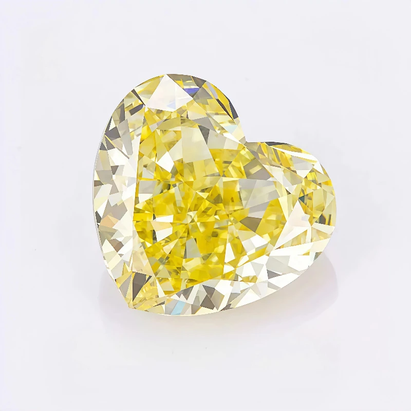 heart cut fancy vivid yellow lab grown loose diamond