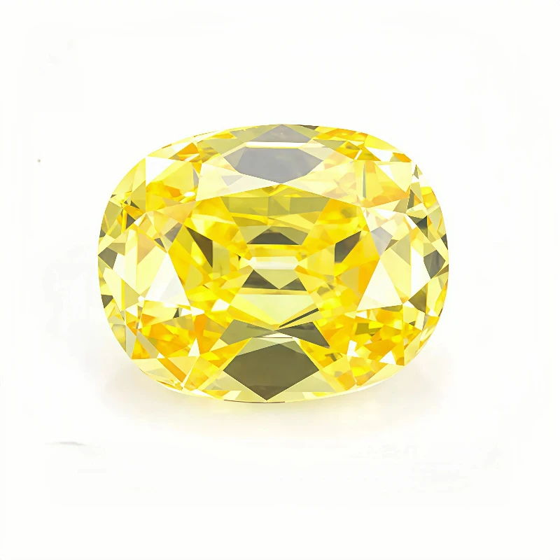 long european cut fancy vivid yellow lab grown loose diamond