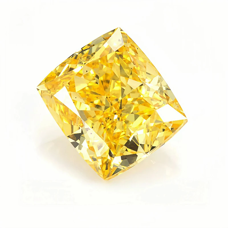 radiant cut fancy vivid yellow lab grown loose diamond
