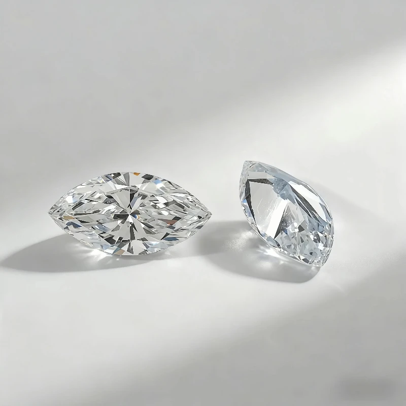 marquise shape (oval oblong cut) lab grown white loose diamond