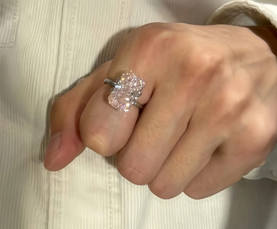 lab grown asscher cut square light pink diamond (cvd) | igi certified