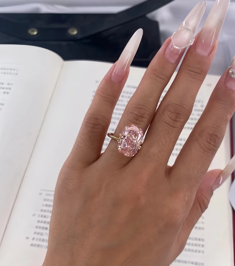 lab grown pink cushion cut square diamond (cvd) | igi certified