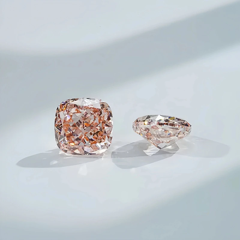 lab grown pink cushion cut square diamond (cvd) | igi certified