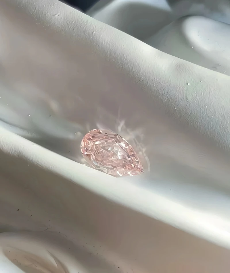 marquise shape pink colored lab grown loose diamond