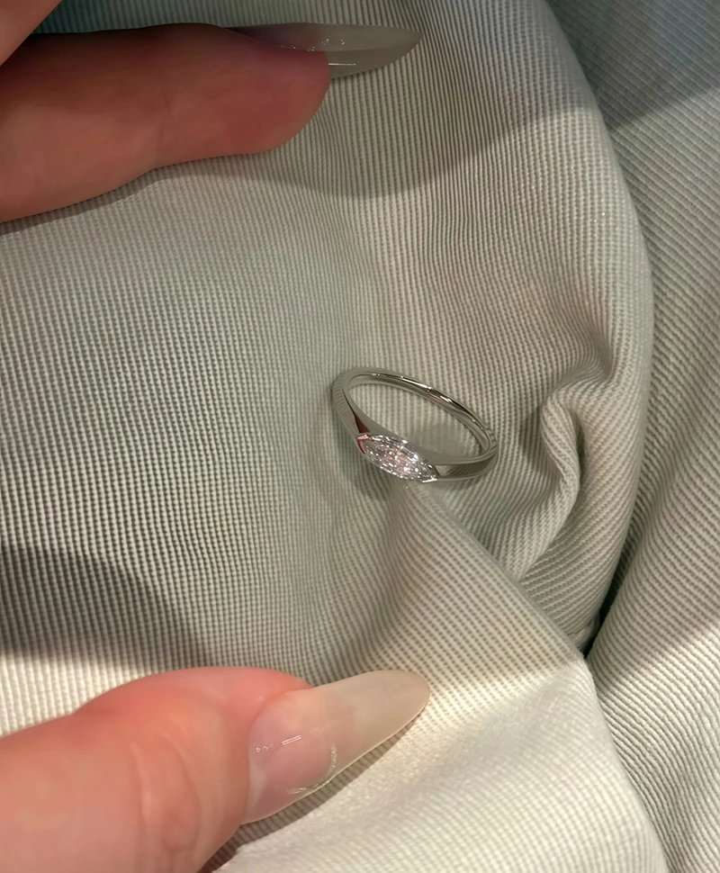 marquise shape pink colored lab grown loose diamond