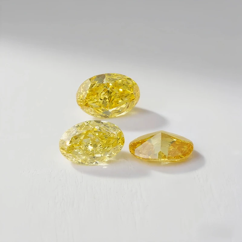long european cut fancy vivid yellow lab grown loose diamond #2